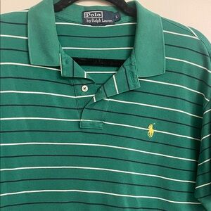Ralph Lauren Polo Shirt in Green and White Stripes